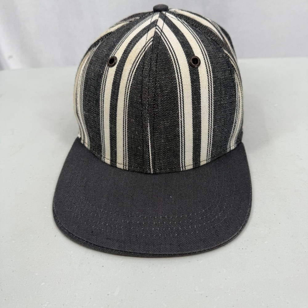 Kangol Denim Links Baseball Cap‎ Gray White Striped Adjustable Strapback Hat